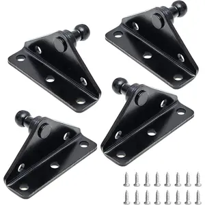 10MM Gas Struts Mounting Brackets, Universal Ball Stud Mount Brackets for Gas Shocks Spring Lift Supports Kits Hardware 4 Pack with 16 Screws (Fits 10mm Ball Head)