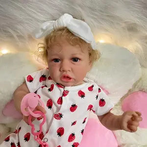 20 inches, reborn doll girl, cute face, realistic reborn doll artist, soft body - vinyl, hand-painted, true-to-life resurrection doll, collectible, festive, birthday, Halloween, perfect Christmas gift for children aged 3 and above
