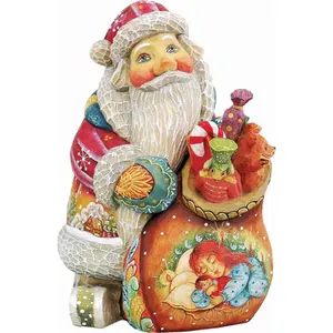G.Debrekht Derevo Collection 5179012 Christmas Night Santa Surprise Box, 5.5 in Festive Decor, Holiday Ornaments, Home Decor