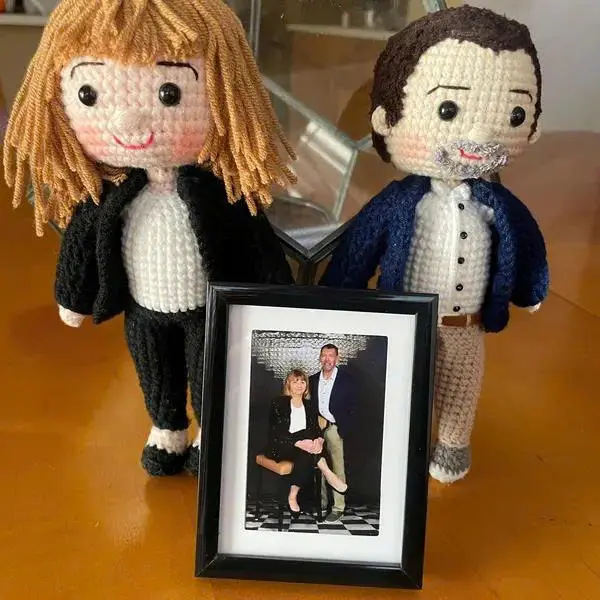 Couple Portrait Doll, Custom Couple Doll, Fathers Day Gift, Crochet Wedding Gift, Anniversary Gift Him Her, Look Alike Doll, Darlings Doll