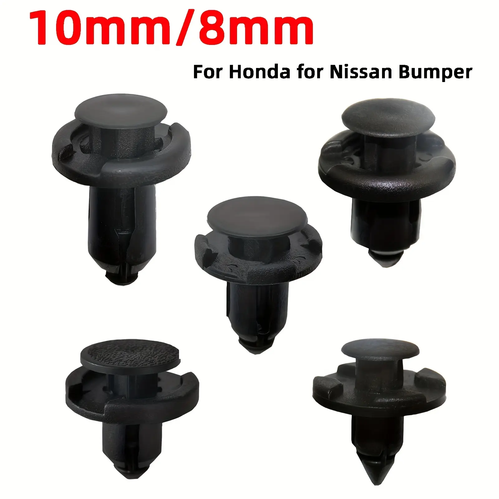 For Honda Nissan 50Pcs Car Bumper Fastener Clips - Plastic Rivet Door Panel Fender Liner Retainer Fastener Push Clip Automotive Accessories