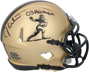 Jason White Oklahoma Sooners Autographed Gold Heisman Riddell Speed Mini Helmet with "03 Heisman" Inscription - Fanatics Authentic Certified