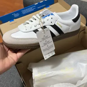 Adidas Samba OG Cloud White Core Black (GS) IE3675 Authentic Shoes Footwear Sneaker Trainer Comfortable Walking Fashion Trending Gift Training Athletic