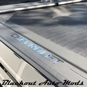 Chrome Tone Bed Rail Letter Inserts Set 2014-2018 Chevy Silverado Bed Letters