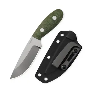 #FathersdayGift - JoyRaining 6.3" Compact Fixed Blade EDC Knife with Kydex Sheath - Female Designer Ergonomic D2 Steel Blade - Lightweight Green Micarta Handle for Smaller Hands - Reliable Utility Tool for Outdoor Walks & Daily Tasks