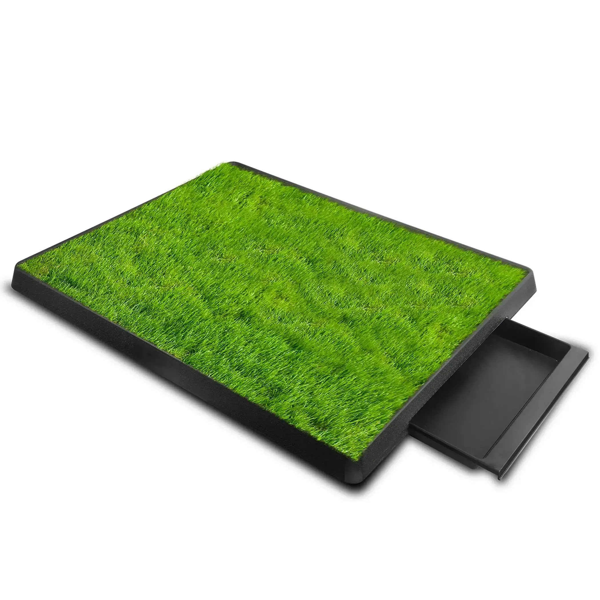 Dog Potty Training Artificial Turf Pad - Medium-Size Indoor Litter Box for Puppies, Grass-Surface Tray with Easy Cleanup