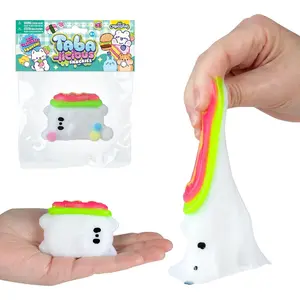 Tabalicious Snackies TABA Squishy Cat Sushi Toy - Cute, Sticky TABA Squishy Food Themed Animal Stress Ball Squishies - Fun, Soft Kawaii Sensory Fidget Toys and Gifts for Kids and Adults