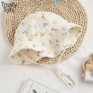 Trusty Tots  Baby Summer Bucket Hat, Sun Protection Infant Wide Brim Fisherman Hat with Chin Strap Kids Sun Hats Infant Wide Brim Fisherman Hat with Chin Strap Baby Bucket Cap Girls