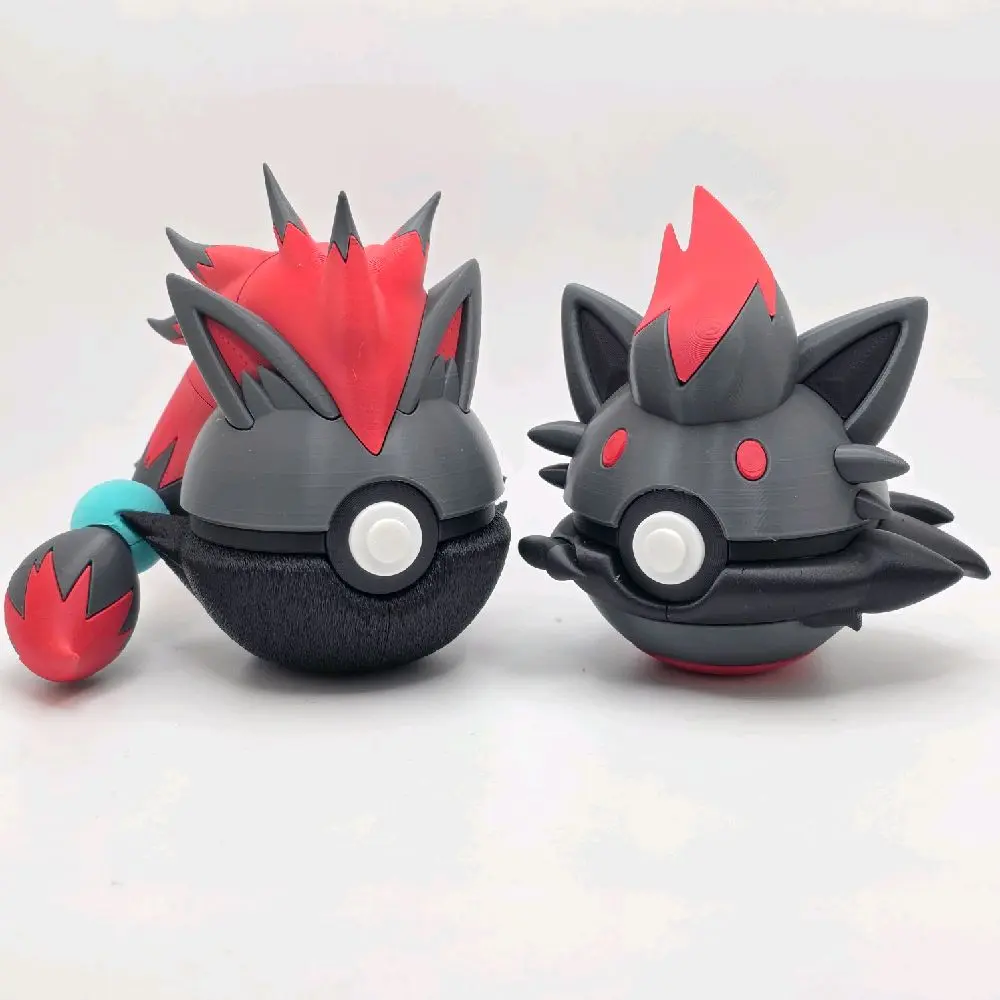 Zorua and Zoroark Illusion-Themed Poké Balls - Shadow Fox Full Evolution Set TV/Movie Character Art Toy, Dark-Type Energy Collectible for Decoration, Gifting (Choose Zorua/Zoro)