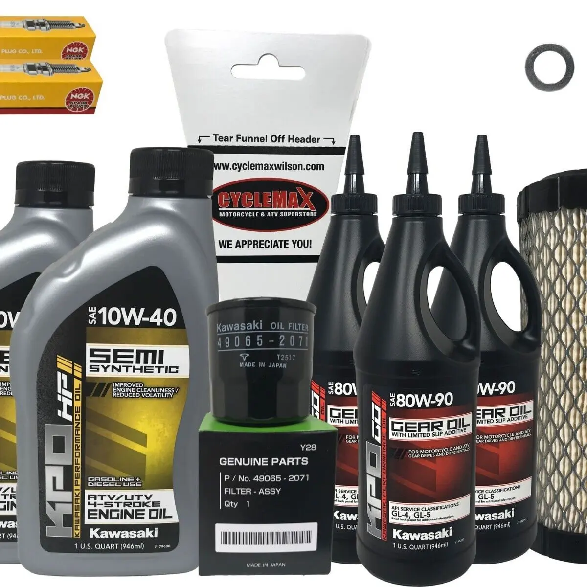 2001-2008 Kawasaki KAF620 Full Service Kit with  Semi Synthetic 10W-40 Oil