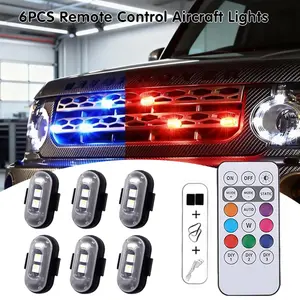 Wireless LED Strobe Lights RGB USB Charge IP65 Waterproof Anti-Collision for Car Motorcycle Drone & RC Aircraft Bike Strobe Lights Kit 6/12Pcs RGB Aircraft Rock Lights with Remote for Cars Trucks ATVs Remote Wireless Motorcycles