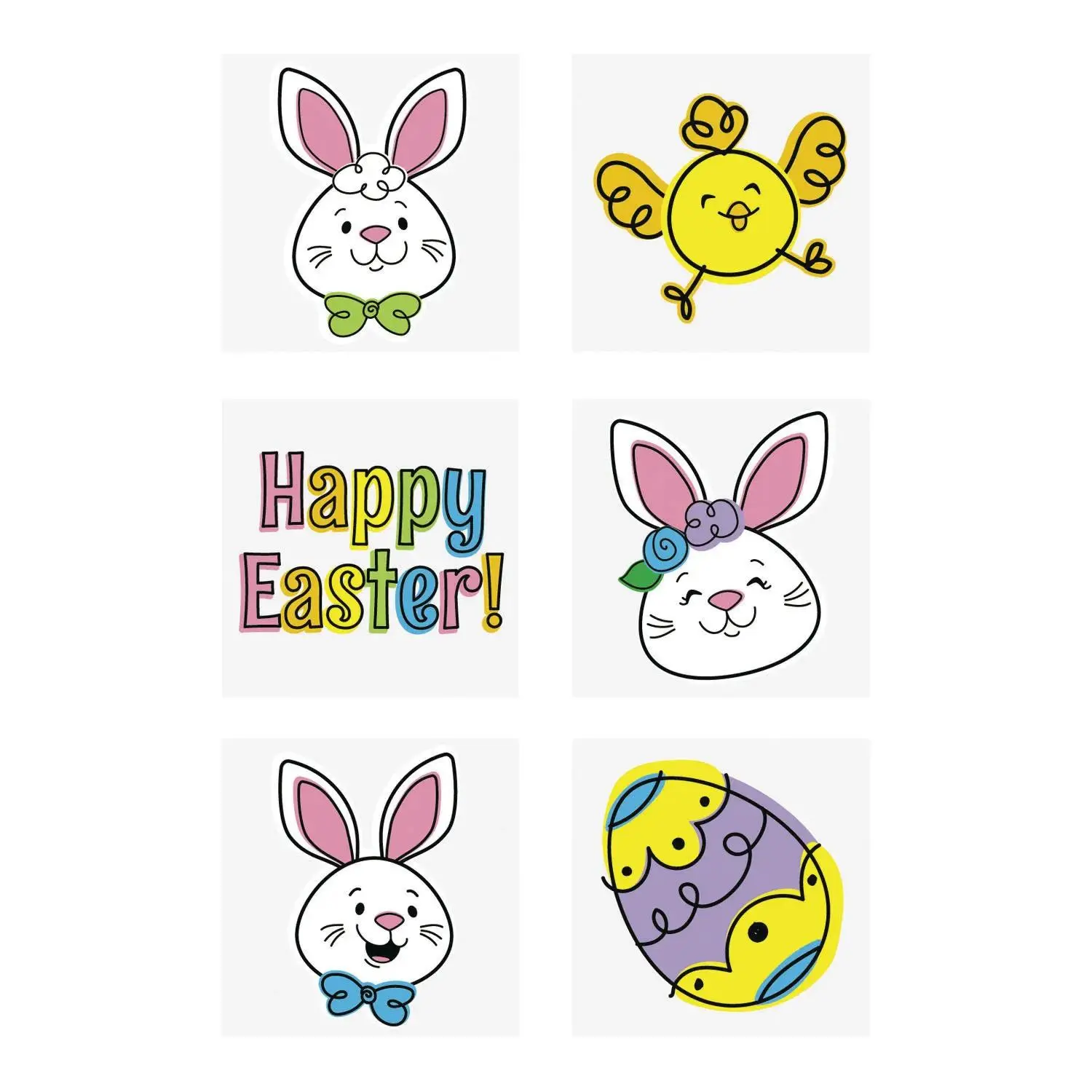 Charming Happy Easter Temporary Tattoos - 72 Pc. for Fun Celebrations