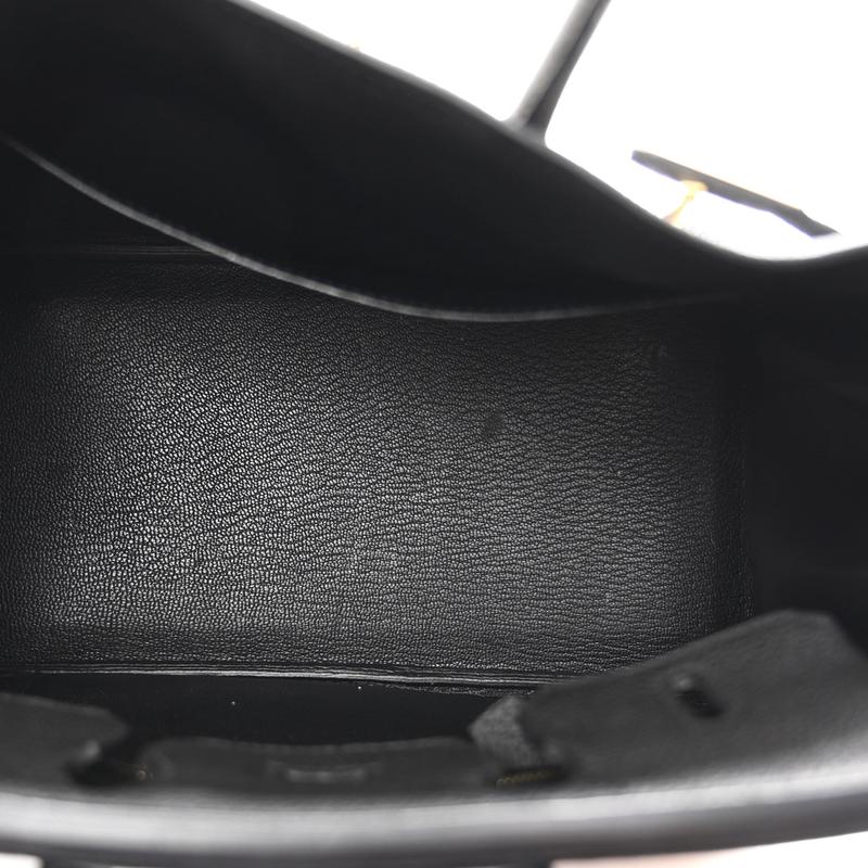 Pre-owned HERMÈS Leather Travel Bags Togo Birkin 25 Black