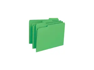 Smead 12143 File Folders, 1/3 Cut Top Tab, Letter, Green, 100/Box