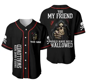 Personalized You Should Have Been Swallowed Custom Jersey Shirt, Baseball Jersey Skeleton Shirt, Baseball Jersey Shirt