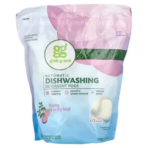 Grab Green Automatic Dishwashing Detergent Pods, Thyme with Fig Leaf, 60 Loads, 2 lbs, 6 oz (1,080 g)