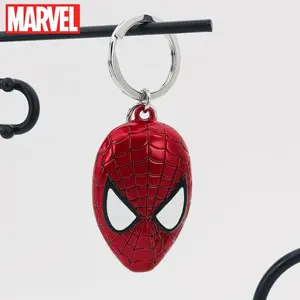 1 PC Marvel Officially Licensed Handsome Metal Keychain Spider-Man Mask Metal Keychain Bag Decoration Fashion Accessory Furniture Ornament Memorial Day Gift for Friends and Lover