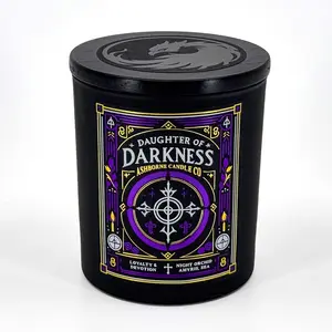 Daughter of Darkness - 8oz Scented BG3 Candle - Night Orchid, Amyris, Sea - Natural Coconut Wax - 35 h Burn Time - Premium Foil Label - Gaming Decor