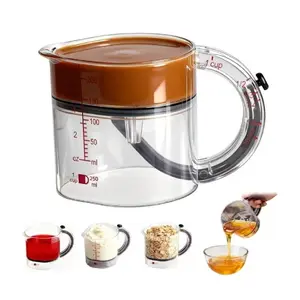 Adjustable Measuring Cup, Multi-Functional One Piece Design, 8.45 Ounce Capacity, Precise Measurement Tool, Ideal for Liquids & Dry Ingredients