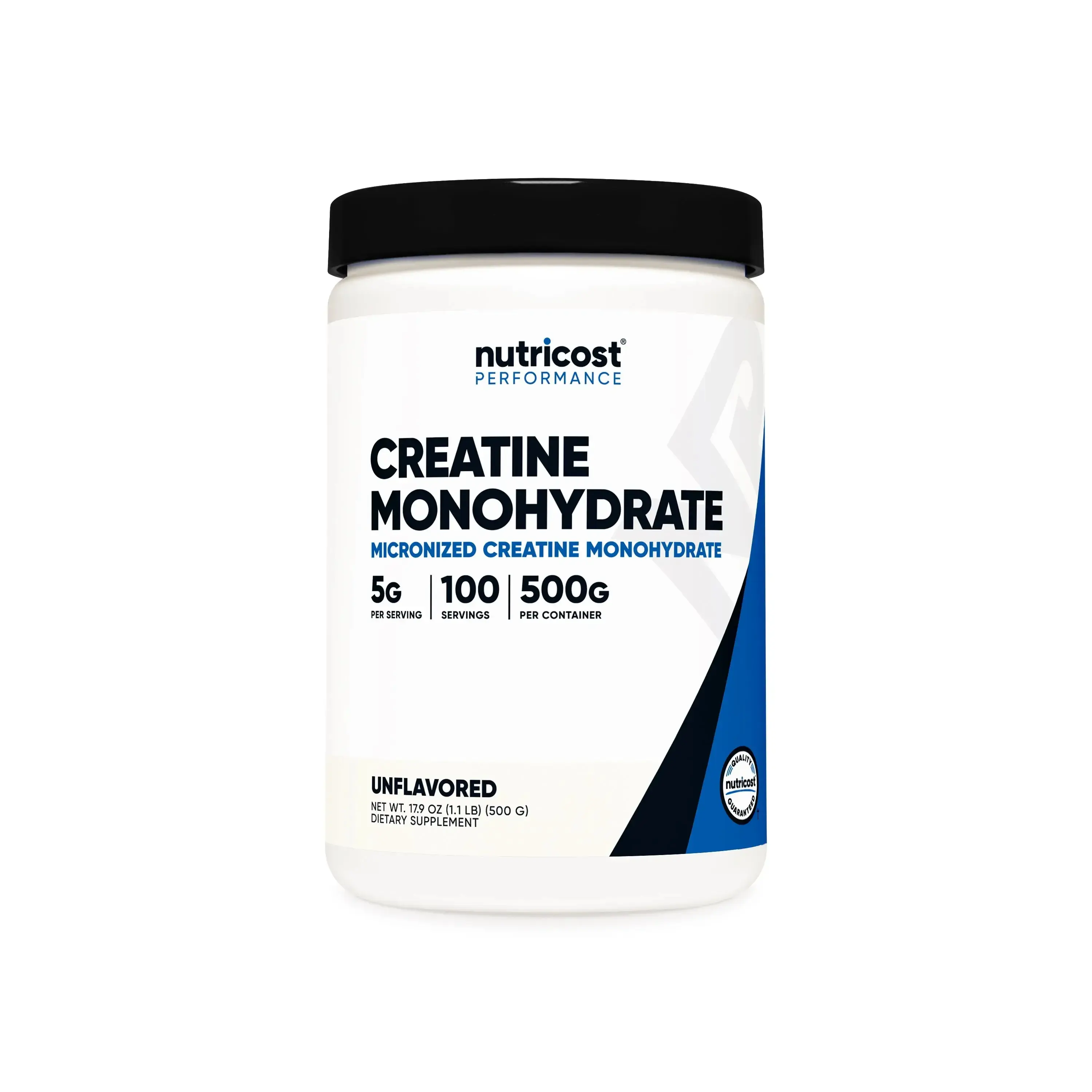 Nutricost Creatine Monohydrate 500g Unflavored 5g per Serving 100 Servings Micronized for Performance