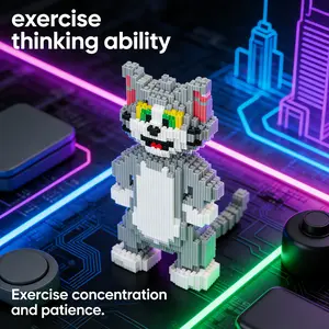 Cat 3D Puzzle Building Blocks Decoration, Bookshelf Home Office Cabinet Decor, Party Living Room TV Stand Display, Ideal Gift