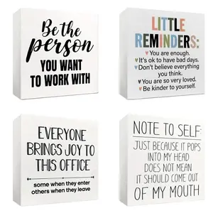 Motivational Office Desktop Decoration, 4 Counts/set Modern Canvas Wall Art, Artistic Wall Art Decor for Home Living Room Bedroom Office, Creative Modern Decoration