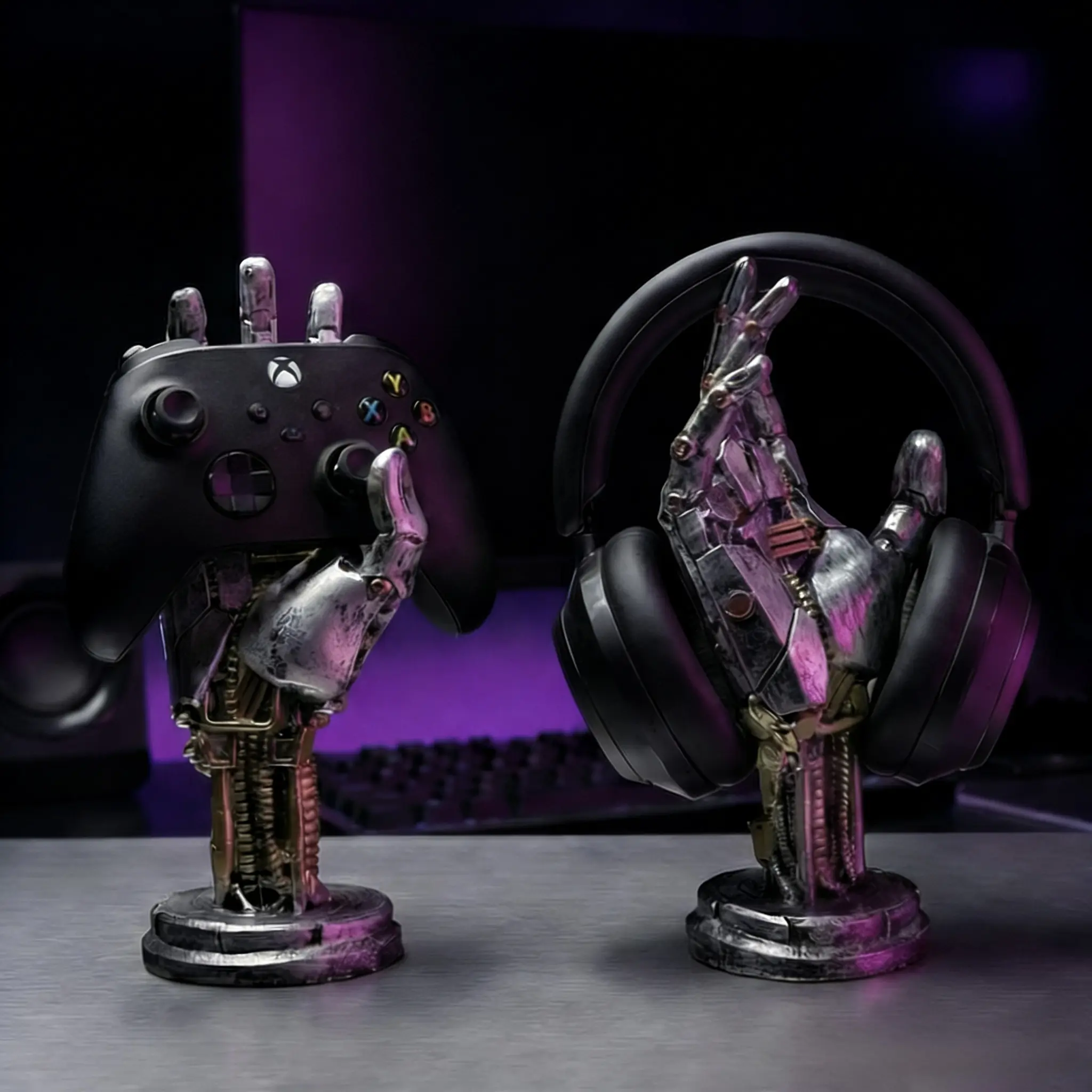 Cyberpunk Game Controller Stand-Desk Organizer for Controllers/Phones ...