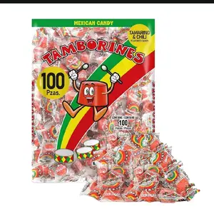 Sweet Tamarind and Chili Flavored Tambourines 100 Pieces Mexican Candy Snack