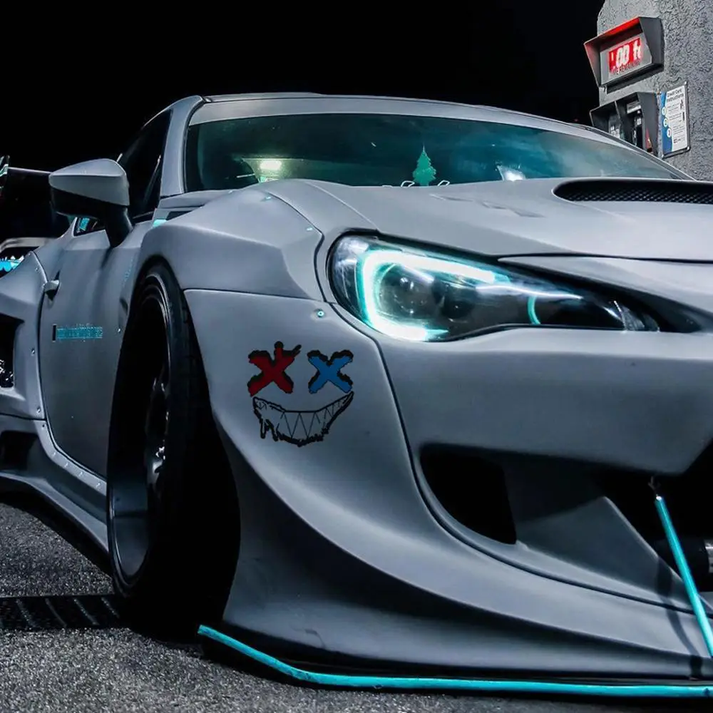 Rear Window Reflective Decorative Anime Naughty Stickers, Creative Cartoon Devil Smile Reflective Car Decal Sticker, Self-adhesive Car Bumper Sticker,