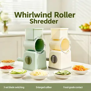 Household Kitchen Multifunctional Roller Shredding Vegetable Slicing Potato Shredding Grater Multi-Functional Rotary Cheese cheese grater with Suction Cup Base shredder strong