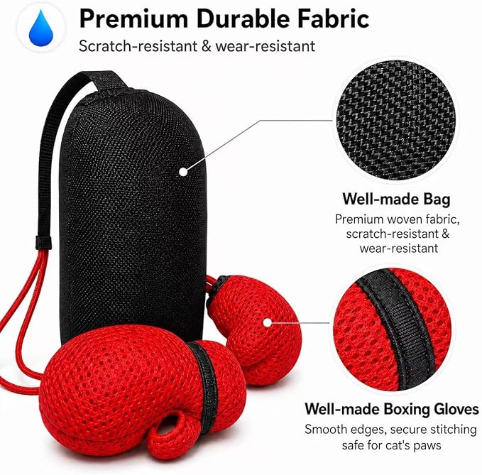 Cat Punching Bag Toy with Strong Suction Cup - Interactive Boxing Toy for Cats, Flexible Adjustable Stand, Stress Relief & Furniture Protection