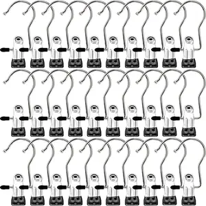 30 Pack Laundry Hooks Hanging Clips Clothes Pins Closet Hanger Organizer Clamps Socks Towel Clips Heavy Duty Clothespins Bulk Hanger Clips for Closet Travel Pants Socks Handbags MECHEER