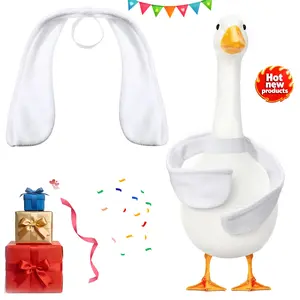 Poseable White Goose Wings (Flat Edge) - Adjustable Arms Wings Accessories for 23"-28" Porch Lawn Goose Outfits Outdoor Patio Yard Lawn Art Decoration