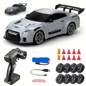 1:24 Remote Control Drift Car, 2.4G 4WD RC Car, RC Model Car, Remote Controlled Car, with Lights and Extra Tires, 1 Box, Perfect Birthday Gift for Kids