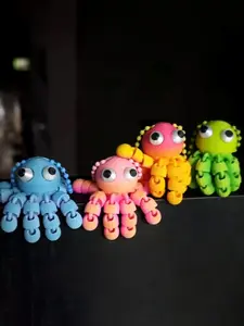 4pcs 3D Printed Cute Octopus Keychain - with Expressive Eyes, Bag Charm, Backpack Accessory, Valentine'S Gift for Women, ABS Material - Perfect for Everyday or Special Occasions, Cartoonish Design, Keychain, Bag Charm, Bag Accessory, Keychain For Bags