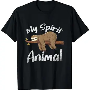 Casual Cotton shortsleeve tees  My Spirit Animal Sloth T-Shirt