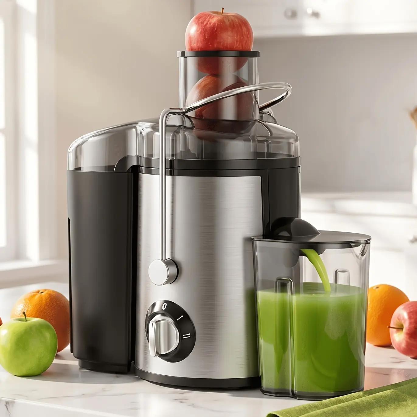 Fruit And Vegetable Centrifugal Juicer - 2-speed Adjustable Juicer with 3-inch Wide Feed Chute, Equipped with A 0.52-quart Juice Cup And A 54oz Pulp Container, Easy-to-clean Electric Juicer