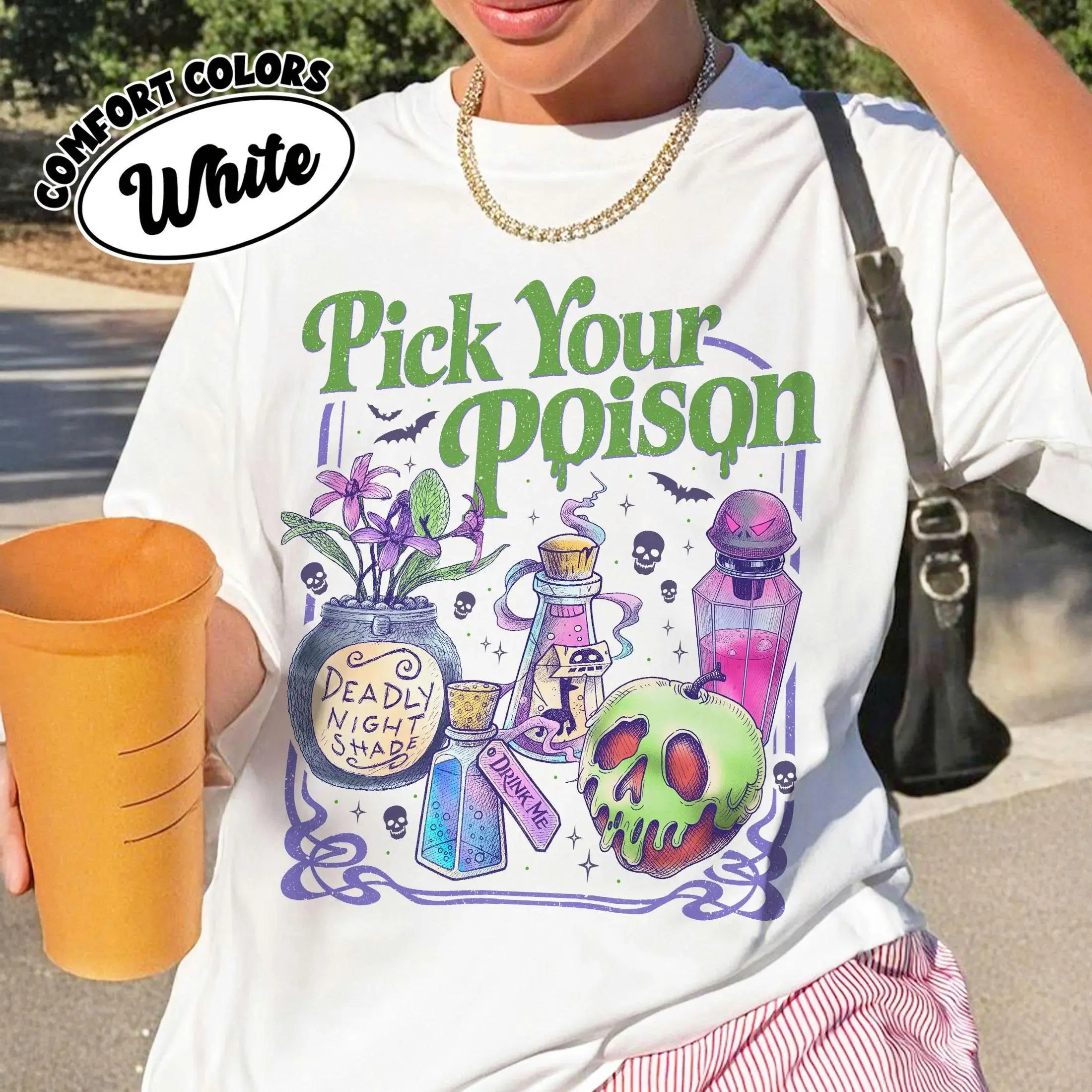 Pick Your Poison Vintage  Colors Shirt, Princess Halloween TShirt, Kuzco Poison Apple Tee, Spooky Season, Villain Spooky Gift, Trendy Halloween Apparel