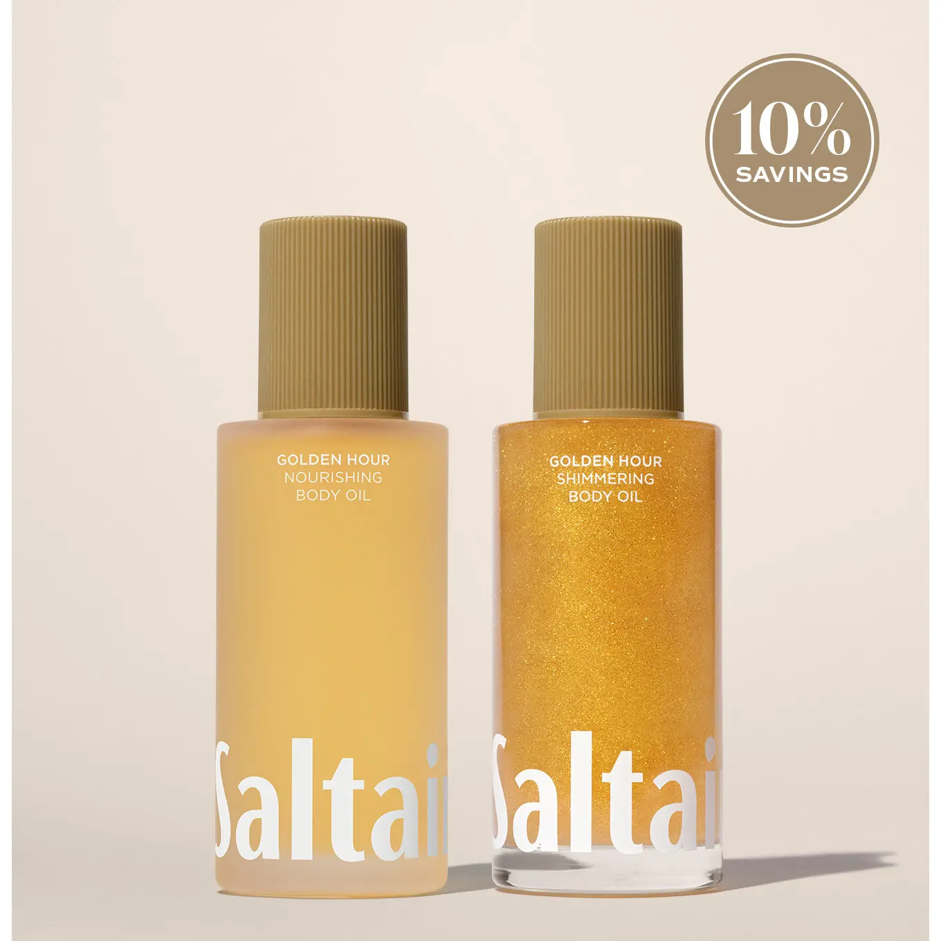 Saltair Golden Hour Shimmer + Glow Body Oil Duo - Shimmering Body Oil + Nourishing Body Oil Saltair Golden Hour Shimmer + Glow Body Oil Duo - Shimmering Body Oil + Nourishing Body Oil