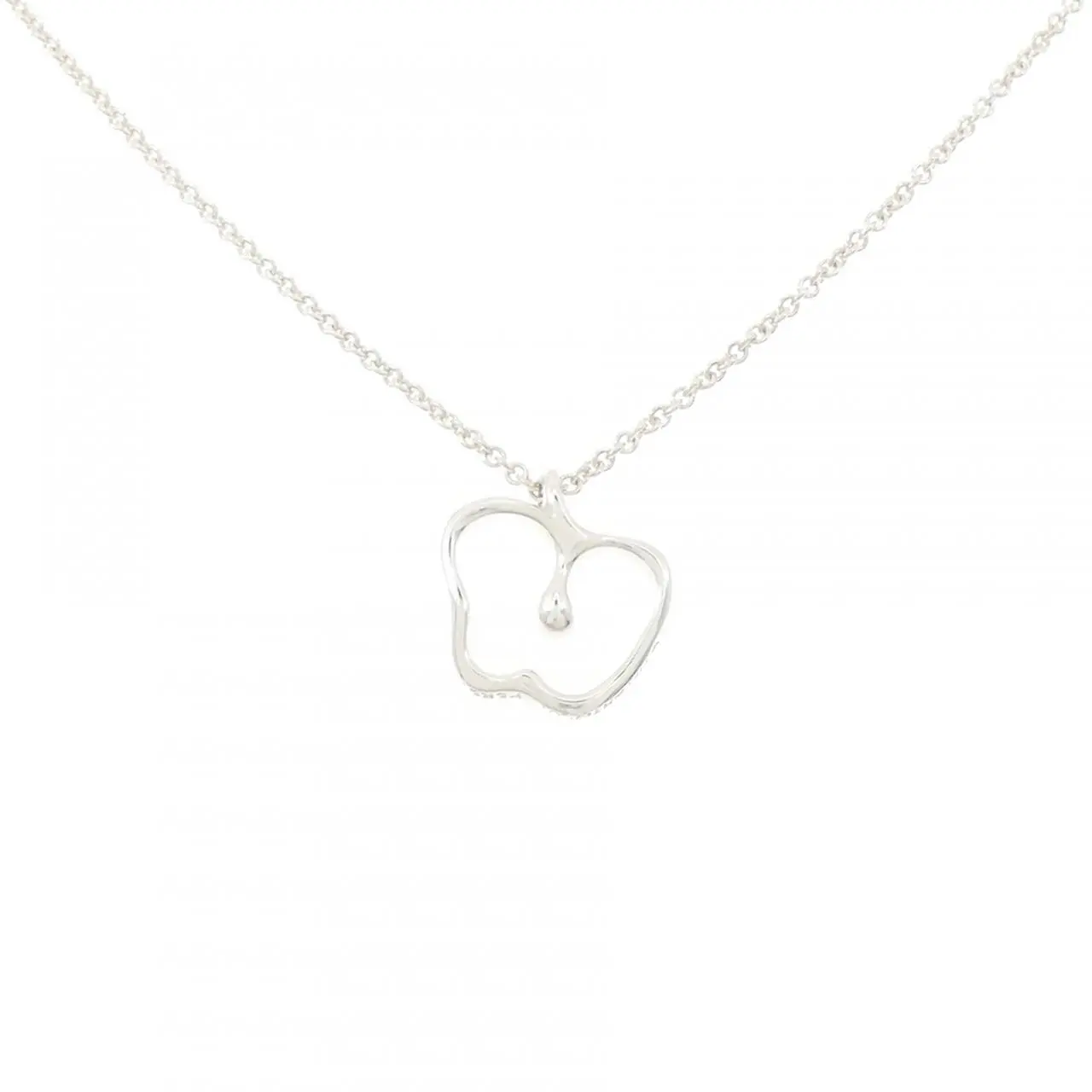 Pre-owned Tiffany & Co. Sterling Silver 925 (Ag925) Small Leather Goods Tiffany Apple Small 925 Silver Necklace