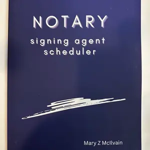 Mary Z McIlvain Notary Signing Agent Scheduler for Efficient Planning and Management - Perfect for Notary Publics with Reminder Lists and Contact Information