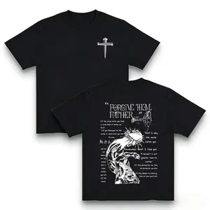 Religious Christian Forgive Them Father Scripture Cross and Crown of Thorns Graphic Jesus Faith Tee Unisex Spiritual Apparel