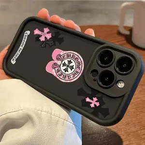 Colorful Crosses Print Phone Case for iPhone 17 AIR 17 PRO 16 PRO 15  PRO MAX  14 PLUS 13 PRO 12 11 PRO XS MAX X XR Samsung Galaxy S25 Ultra S24 S23 S22 Plus Shockproof Protective Cover Full Protection Anti-Drop