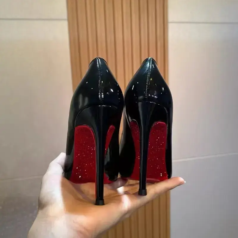 RedSoleHeelsWomenThinVeryBlackPatentLeatherVersatileElegantBeautyPointedToeSingleShoesGirlClassy RedSoleHeelsWomenThinVeryBlackPatentLeatherVersatileElegantBeautyPointedToeSingleShoesGirlClassy