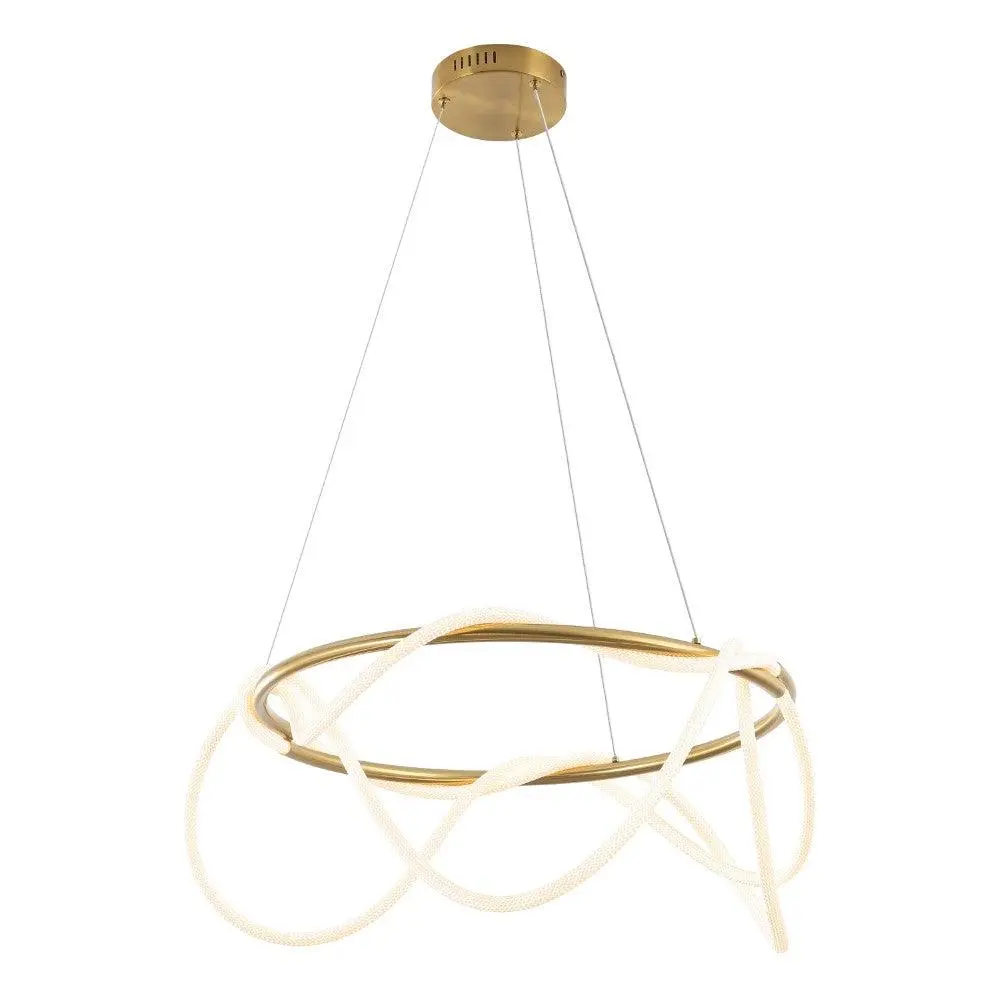 Lisette 25" Contemporary Minimalist Silicone Rope Chandelier - 360 Adjustable Dimmable Integrated LED Ceiling Light, Indoor Light, Home Decoration Lamp, Dimmable LED Fandelier