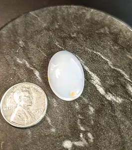 Polished Handcrafted 28x16mm 14.85ct Polka Dot Agate Cabochon - A Cooper Stonecrafts Original Piece