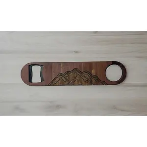 Wooden Bottle Openers - Dark Wood Mountains On Cedar