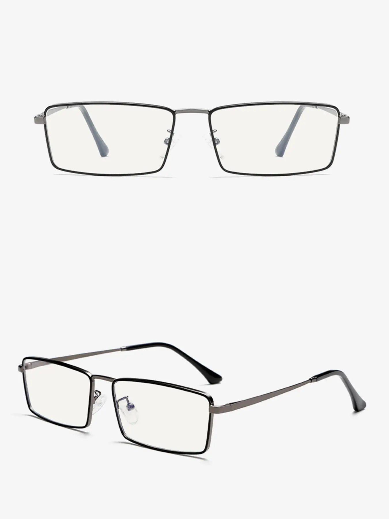 Men's & Women's Anti-Blue Light Glasses, Square Frame Eyewear, Blue Light Eyeglasses, Small Square Metal Frame Design, Business Casual Style, All Season Wearable G025, Square Frames Glasses