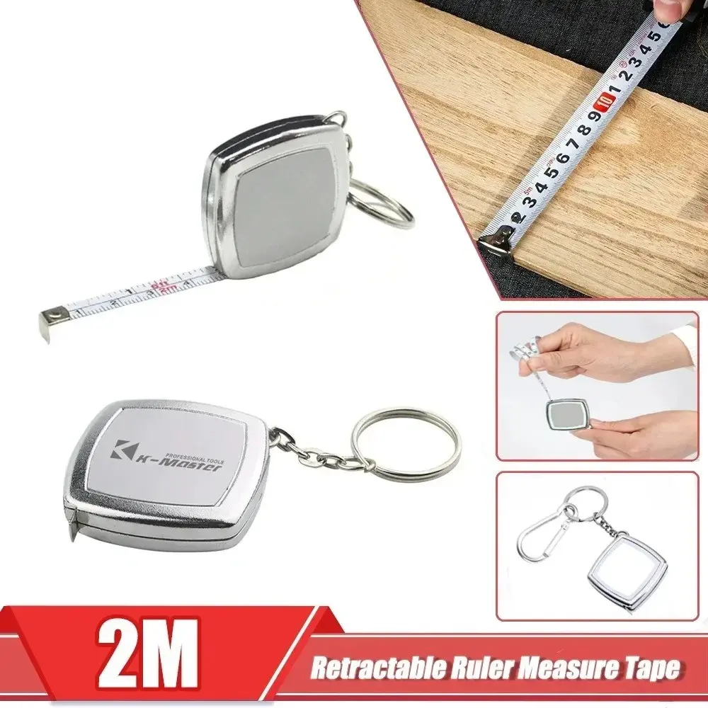 Meters Small Tape Measure Key Ring, Mini Steel Tape Measure, Portable Compact Design, Ideal for Pocket Carrying, Essential Tool, Durable Tape Measure