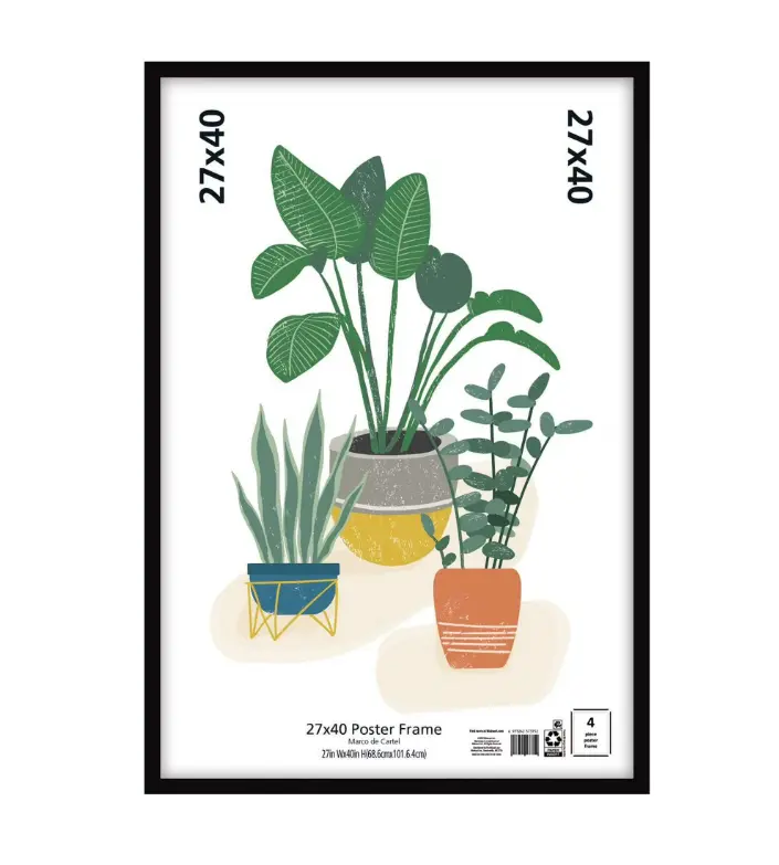 27x40 Poster Frame with Green Plants Design for Home Decor 27x40 inches Wall Art
